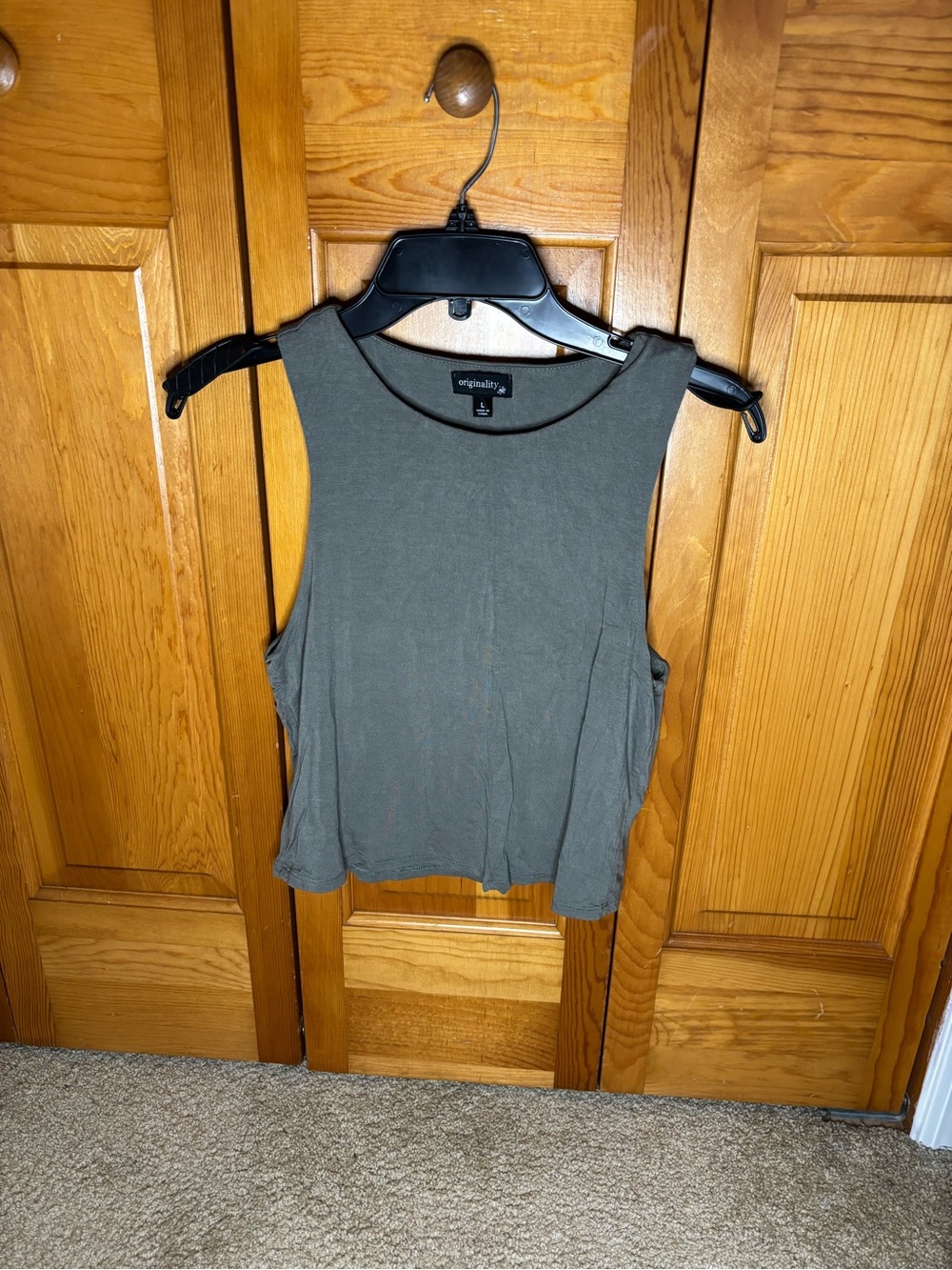 Originality Olive Green Sleeveless Crop Top